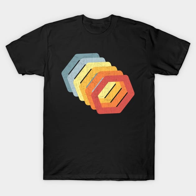 6 Hexagon Rings T-Shirt by Mumgle